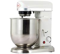 ZhlCrioxenic Robot PâTissier, Robots De Cuisine, MéLangeur à GâTeau Multifonction à 3 Vitesses, avec Fouet, Batteur, Crochet, pour Restaurant, Boulangerie, PâTisserie, Café White-7L