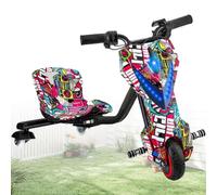 ZhlCrioxenic Tricycle De Drift pour Enfants à Partir De 8 Ans, Capacité De Charge 100 Kg, Charge Maximale Roue ArrièRe Crazy Cart avec LumièRes, Tricycle pour Enfants 6.5IN-B