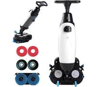 ZHLINGQ Autolaveuse Professionnelle Autoportée De 43 Cm, Polisseuse, Double Brosse, Double Disque Et Entraînement, Capacité De 1200 M²/H, pour Parquets, Carrelages, Terrazzo, Sols PVC Et Marbre White