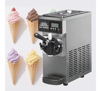 ZHLINGQ Machine à Glace Commerciale, avec écran LCD, Fonction de pré-Refroidissement et Nettoyage Automatique - Machine à Glace à l'italienne de 4 à 5 L/h, idéale pour Restaurants et Snack-Bars Grey
