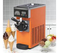 ZHLINGQ Machine à Glace de Grande capacité, Machine à Glace à l'italienne avec écran LCD, capacité de 3.5 L, 450 W - Idéale pour Restaurants, Chariots à Glace et Usage Commercial Orange