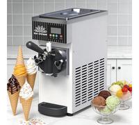 ZHLINGQ Machine à Glace de Grande capacité, Machine à Glace à l'italienne avec écran LCD, capacité de 3.5 L, 450 W - Idéale pour Restaurants, Chariots à Glace et Usage Commercial CreamWhite