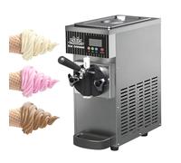 ZHLINGQ Machine à Glace Molle Professionnelle 450 W avec écran LED - Modèle de Table à Nettoyage Automatique, idéal pour la Glace Molle - pour Restaurants et Bars Grey