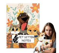 Zhliuqo Fiches D'information Pour Gardien D'animaux,Couverture Portable Légère Anti-rayures | Carnet De Pour Garde D'animaux - pour Chien Chiot Chat Chaton en Intérieur ou Extérieur
