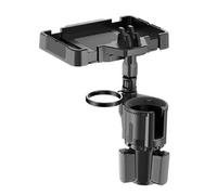 Zhliuqo Plateau de table de voiture | Adaptateur amovible multifonction 4 en 1 avec base réglable | Porte-gobelet de voiture - Pour camping, pique-nique, aventure, quotidien, extérieur, long trajet