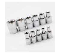 ZHLWei Jeu de 11 douilles 1/4" 3/8" type E, outils de réparation manuels, E4, E5, E6, E7, E8, E10, E12, E14, E16, E18, E20