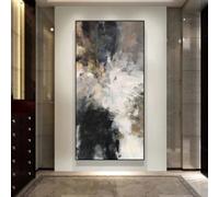 ZHMANLUCK Impressions murales en noir et blanc sur toile Art mural abstrait Décoration de chambre Affiches modernes Photos Décoration de chambre 82x160cm (31"x63") avec cadre noir