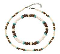 ZHMKYD13 Surfer Collier Avec Des Perles Homme Surfer Chaîne En Bois Perles Bijoux De Plage Collier De Surfeur Bohème Style Bracelet Bijoux Noix De Coco Pour Petit Ami,Copain,De Vacances,Beach Party