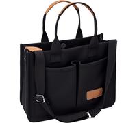 ZHMO Grand Fourre-Tout en Toile pour Femme, Bandoulière pour Ordinateur Portable, Voyage, Gym, Canvs Demure Black, Large, Simple et Moderne