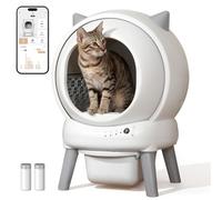 ZHMZ Litière autonettoyante : bac à litière automatique auto-nettoyant pour plusieurs chats, robot automatique avec double protection de sécurité, grande ouverture, contrôle des odeurs avec tapis