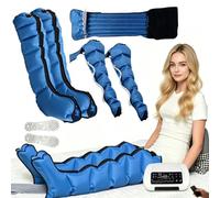 ZHNANDAMAI Bottes Pressothérapie avec Télécommande, Masseur Jambes Électrique à Air Comprimé, Pression 0-240 mmHg et Minuterie 0-60 Min, Drainage Lymphatique, Circulation Sanguine et Jambes Légères