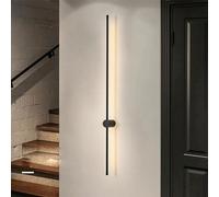 ZHNPJE Applique Murale Noire Moderne, Longue Bande Murale en Aluminium 3 Couleurs rotative à 350 °, éclairage Minimaliste de Fond décoratif de Salon de Chambre à Coucher