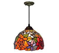 ZHNPJE Lampe Suspendue Tiffany de 8 Pouces, Petits plafonniers en vitrail Vintage, Mini lustres rétro, éclairage pour Salon, Chambre à Coucher, Couloir (20 cm),13