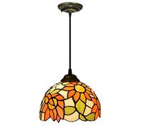 ZHNPJE Lampe Suspendue Tiffany de 8 Pouces, Petits plafonniers en vitrail Vintage, Mini lustres rétro, éclairage pour Salon, Chambre à Coucher, Couloir (20 cm),1
