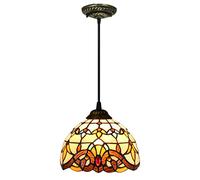 ZHNPJE Lampe Suspendue Tiffany de 8 Pouces, Petits plafonniers en vitrail Vintage, Mini lustres rétro, éclairage pour Salon, Chambre à Coucher, Couloir (20 cm),10