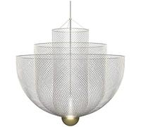 ZHNPJE Lustre Industriel Moderne en métal et Fer avec 1 Lampe et Finition dorée à 3 Couches, éclairage Simple avec plafonnier d'intérieur à LED Blanc Chaud - Chrome 45 cm