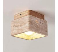 ZHNPJE Plafonnier encastré E27 à 1 Lampe, Mini plafonnier Moderne, Cube, Grotte Jaune, Lustre en Pierre, Convient pour Chambre à Coucher, Salon, Salle à Manger, Couloir, Cuisine