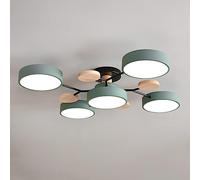 ZHNPJE Plafonnier LED Moderne en Bois Spoutnik Semi-encastré avec molécule Nordique Blanche Proche du Plafond pour Salon, Chambre à Coucher, Salle à Manger, Bureau, Cuisine, Vert Gris