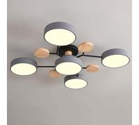ZHNPJE Plafonnier LED Moderne en Bois Spoutnik Semi-encastré avec molécule Nordique Blanche Proche du Plafond pour Salon, Chambre à Coucher, Salle à Manger, Bureau, Cuisine, Vert Gris