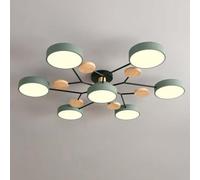 ZHNPJE Plafonnier LED Moderne en Bois Spoutnik Semi-encastré avec molécule Nordique Blanche Proche du Plafond pour Salon, Chambre à Coucher, Salle à Manger, Bureau, Cuisine, Vert Gris