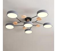 ZHNPJE Plafonnier LED Moderne en Bois Spoutnik Semi-encastré avec molécule Nordique Blanche Proche du Plafond pour Salon, Chambre à Coucher, Salle à Manger, Bureau, Cuisine, Vert Gris