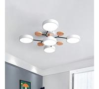 ZHNPJE Plafonnier LED Moderne en Bois Spoutnik Semi-encastré avec molécule Nordique Blanche Proche du Plafond pour Salon, Chambre à Coucher, Salle à Manger, Bureau, Cuisine, Vert Gris