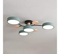 ZHNPJE Plafonnier LED Moderne en Bois Spoutnik Semi-encastré avec molécule Nordique Blanche Proche du Plafond pour Salon, Chambre à Coucher, Salle à Manger, Bureau, Cuisine, Vert Gris