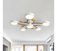 ZHNPJE Plafonnier LED Moderne en Bois Spoutnik Semi-encastré avec molécule Nordique Blanche Proche du Plafond pour Salon, Chambre à Coucher, Salle à Manger, Bureau, Cuisine, Vert Gris