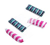 ZHODADA Bouee Piscine Adulte, 2 Pièces Hamac de Piscine 4 en 1 Bouées et Matelas Gonflables Chaise Longue Flottant Chaise Hamac Été de Natation (Bleu Vert+Rose Rouge)