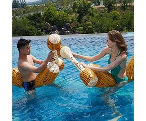 ZHODADA Ensemble Flottant Gonflable Jouets, 2 Set Bouée Gonflable Jeu de Combat, Flotteur Gonflable Bouée Piscine Canoë pour Adultes Gonflable de Flotteurs