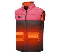 ZHODADA Gilet Chauffant pour Hommes et Femmes, Veste Chauffante Unisex, XXL, Noir/rouge