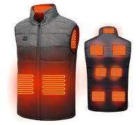 ZHODADA Gilet Chauffant pour Hommes et Femmes, Veste Chauffante Veste Gilet Rechargeable Gilet Chaud (Batterie Non Incluse)(Gris/noir-3XL)