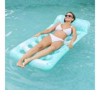 ZHODADA Matelas Gonflable pour Adultes, Gonflable de Piscine Large Matelas Bouee Piscine Hamac Matelas Piscine Gonflable Bouée Transat Piscine Portable pour Les Vacances à la Plage (Vert)