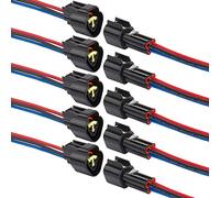 ZHOFONET Connecteur Electrique Etanche,Voiture Fiche etanche,Connecteur de Câble Automobile à 3 Pin Fil 16 AWG,pour Moto Scooter Auto Truck Marine 5pairs