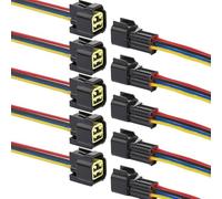 ZHOFONET Connecteur Electrique Etanche,Voiture Fiche etanche,Connecteur de Câble Automobile à 4 Pin Fil 16 AWG, pour Moto Scooter Auto Truck Marine 5pairs