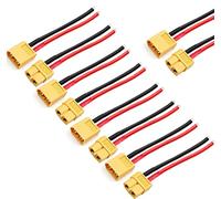 ZHOFONET XT60 Plug Connector, 5 Paires XT60 Connecteur Femelle mâle avec 14awg 10cm Fil de Silicone pour Batterie Lipo RC Jouet