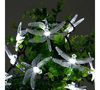 zhonghua Guirlande Lumineuse Solaire, 4.5M 20LED Lampe Solaire Libellule Sprite Lampe Solaire String Light Extérieur étanche (Blanc)