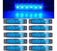 zhonghua LED Feux de Signalisation Latéraux, 10 Pièces Indicateur LED Voyant de Signalisation LED 6 LED Camion Sidelight 24V (Bleu)