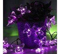 zhonghua Lumière Solaire Extérieure String, 6M 30LED Papillon Solaire Noël Sprite Lumière Papillon Solaire Lumière Imperméable à L'eau (Violette)