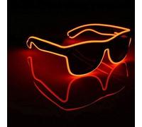 zhonghua Lunettes LED, Lunettes Lumineuses Néon el - Line LED Lunettes Lumineuses Lunettes de Soleil Lunettes 4 Modes Batterie (Noir Lentilles, Orange)