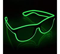 zhonghua Lunettes LED, Lunettes Lumineuses Néon el - Line LED Lunettes Lumineuses Lunettes de Soleil Lunettes 4 Modes Batterie (Noir Lentilles, Vert)