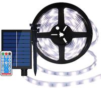 zhonghua Ruban LED Solaires Exterieur, 10M 240LED Bande Solaire LED Lumière Extérieure étanche Corde Flexible avec Télécommande et Minuterie (Blanc)