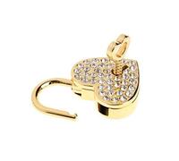 ZHONGJIUYUAN 1 petit cadenas en métal en forme de cœur avec clé pour boîte de rangement de bijoux, agenda, livre, loisirs créatifs (couleur dorée)