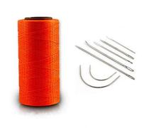 ZHONGJIUYUAN Fil ciré de 1 mm et 260 m (Orange S042) pour couture du cuir, voile ciré avec 1 lot d'aiguilles pour travaux manuels