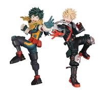 Zhongkaihua 2 figurines Midoriya Izuku Bakugou Katsuki 16 cm en position de combat - Statuette MHA - Figurines d'action anime MHA - Collection de décorations de Noël - Cadeaux
