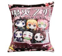 Zhongkaihua Anime Plushies Coussin Kawaii Snack Kamado Tanjirou, Kamado Nezuko, Agatsuma Zenitsu, Kochou Shinobu, Tomioka Giyuu, Kanroji Mitsuri - Cadeau pour adolescentes et enfants, 50*36CM