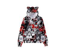 Zhongkaihua Bakugou Katsuki Midoriya Izuku MHA Sweat à capuche - Impression numérique 3D Anime oreilles de chat Cosplay Veste unisexe XXS-4XL, Kirishima Eijiro, M