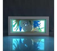 Zhongkaihua Blue Lock Anime Sculpture Papier Lampe De Table Michel César Manga Shadow Box Cadre Créativité Chambre Décoration 3D Carte Sculpture Illusion LED Veilleuse
