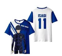 Zhongkaihua Blue Lock T-shirt d'été décontracté à manches courtes pour adolescents et adultes Impression 3D Isagi Yoichi & Bachira Meguru Anime T-shirt confortable et tendance pour les fans