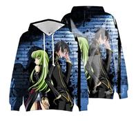 Zhongkaihua CODE GEASS Lelouch of the Rebellion CC Anime Sweat à capuche numérique avec poche Cadeau chaud pour adultes, adolescents, garçons, filles, étudiants amoureux, Type 7., XL
